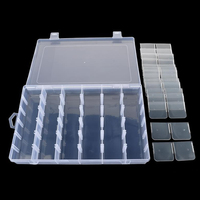 Boîte en plastique à 36 compartiments transparents avec séparateurs détachables