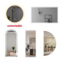 Miroir de bain lumineux à capteur intelligent avec éclairage tactile Décoration de maison et d'hôtel Miroir à led intelligent