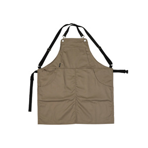 Apron With Slits Stain Resistant For Coffee Milk Tea Hair Salon Work Use Solid Color Black Khaki Dark Brown Four Seasons - Product Image 3