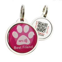 NFC/QR Code Pet ID Tag Liens vers le profil en ligne/Contact d'urgence/Informations médicales/Tampon de localisation Google Map