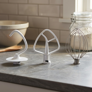 Juego de batidoras KSM150 compatible con KitchenAid K45WW K45DH K45B, incluye batidor plano, batidor de alambre y gancho para amasar para batidoras de alimentos. - Product Image 3
