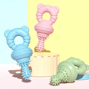 TPR Rubber Pet Chew <b>Dumbbell</b> Dog Bite Toys Molar Stick Training Interactive Toys for Teeth Cleaning and Pacifier - Product Image 1