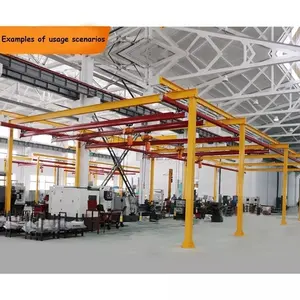 1000 Kg 2 Ton Overhead Crane System Flexible Beam Monorail Free Standing Light Bridge Crane Light Weight Workstation Crane