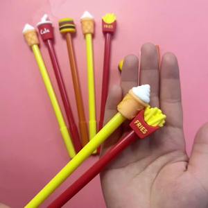 Großhandel Pommes Frites Hamburger Eisform Gel Tinten stifte 0,5 MM Karton Silicon Head Gel Pen - Product Image 2