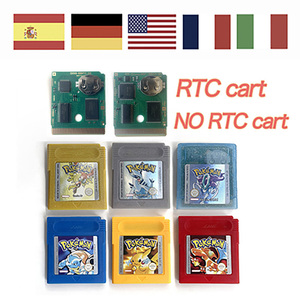 USA EUR NOE ITA ESP FRA Version RTC NORTC Flash cart POKE Gold Red Blue Sliver Crystal Yellow only <b>game</b> <b>Game</b> Cartridge for GBC - Product Image 1