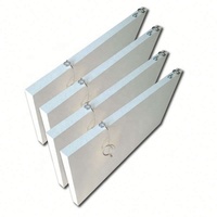 Panneaux acoustiques suspendus verticaux en fibre de verre ignifuges, unités d'absorption acoustique, lames ondulées courbées, classe A2