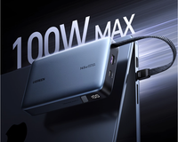 UGREEN PB551 145W Power Bank 20000mAh Pengisi Daya Portabel Berdaya Tinggi dengan Kabel Terintegrasi dan Pengisian Cepat