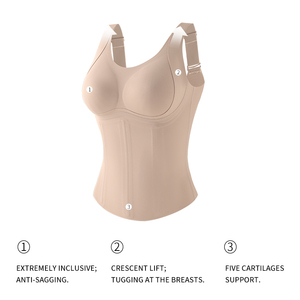 Top Canotta <span class=keywords><strong>con</strong></span> Supporto Lombare e <span class=keywords><strong>Reggiseno</strong></span> Incorporato, Imbottiture Rimovibili, Super Morbido ed Elastico, Scollo a V, Ideale per Allenamento e Stratificazione - Product Image 2