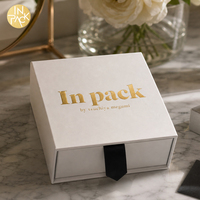 Boîte à bijoux de luxe IN PACK, boîte magnétique, logo personnalisé, taille personnalisée, carton rigide, pliable, laminage mat, emballage cadeau en papier