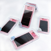 0.5 Mega Volume Lash Eyelash Extension 4D Lash Trays Vente en gros Propre Marque Cils Extension Cachemire Lash Extensions Jet Black