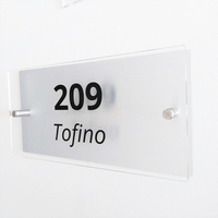 Plaque de porte moderne en acrylique transparent, numéro de maison, plaque de numéro de porte, plaque vierge en verre acrylique