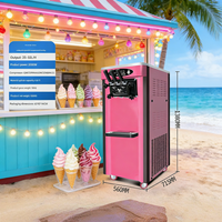 Machine à glaces molles et sorbetières pour combiner plusieurs saveurs en une seule portion