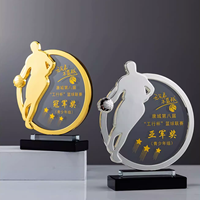 Personnalisable Crystal CGolden Boot Award Creative Metal Medal Memorial for Basketball Trophy Plaques en verre acrylique