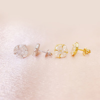 DE VVS Fine Trendy Fashion Chapado en oro 925 Joyas de plata esterlina Sorprendente forma exótica Moissanite Pendiente Stud