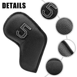 Échantillon Gratuit - Nouvelle Collection : Housses de Protection pour Têtes de Fer de Golf en Cuir PU Noir (11 pièces/ensemble) - Vente Flash - Product Image 5