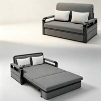 Sofá Cama Plegable Multifuncional Runwood con Estructura Metálica Moderna y Almacenamiento para Apartamento, Dormitorio, Hotel, Sala de Estar