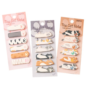 Notes autocollantes style Ins motif chat de dessin animé, index mignons, marqueurs DIY, autocollants de classification pour mémos et messages - Product Image 1