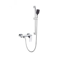Salle de bain 3 fonctions Douche murale haute pression Salle de bain Tapis de salle de bain de luxe et ensemble de douche pluie Barre coulissante avec ensemble de douche