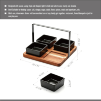 Ensemble de bols en bois d'acacia naturel écologique, plateau de service décoratif rond pour chocolat et noix, luxe