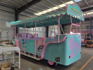 ZHENDA Sightseeing Horse Drawn Carriage 6-Person Steel <b>Frame</b> Pumpkin Wedding European Style Cart - Product Image 3
