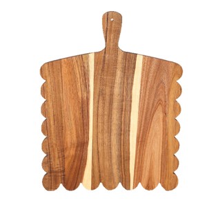 Tabla de cortar de madera de acacia con mango, forma rectangular, para queso, pizza, carne, fruta, pan, repostería y uso en charcutería. - Product Image 5