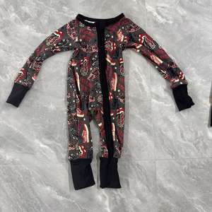 Jumpsuit Bayi Motif Kopi dengan Resleting dan Perekat Bambu Zs RTS, Kotak Misteri - Product Image 5