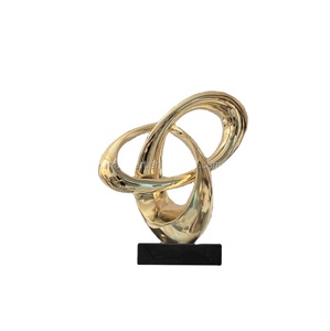 Estatua DE ARTE Pop electrochapado oro plata resina escultura lujo interior hogar Hotel decoración adorno abstracto con <span class=keywords><strong>Base</strong></span> de mármol - Product Image 1