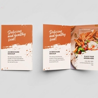 Brochures pliées en deux en carton avec impression CMYK personnalisée, dépliants, prospectus, menus de restaurant