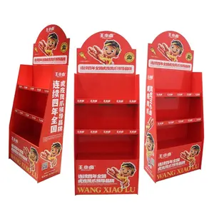 Funko POP Advertising Retail Snacks Chicken Feet Cardboard Floor Display Paper Shelf Rack Stand For Snacks At Supermarket