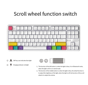 Ajazz K870T Bt Có Dây Chế Độ Kép Bàn Phím RGB Chiếu Sáng 87 Phím Trục Vệ Tinh Cho Máy Tính Để Bàn Android 880G Trò Chơi Bàn Phím Cơ Khí - Product Image 5