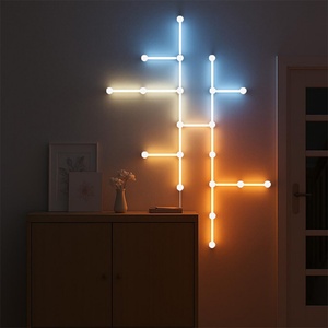 12 luces LED RGB para pared, luces de juego geométricas empalmables DIY, luces modulares retroiluminadas con WiFi que cambian de color, luces decorativas para el hogar - Product Image 3