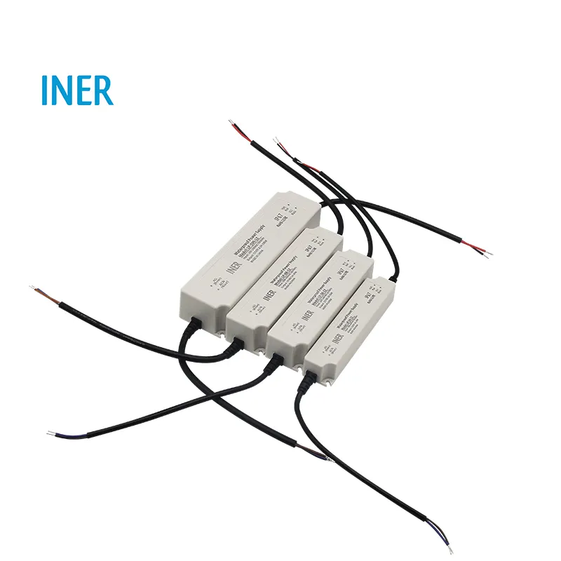INER AC 110V 220V DC 5V 12V 24V 36V 48V LED sürücü IP67 su geçirmez 20W 35W 60W 100W 150W şerit ışık için plastik güç kaynağı