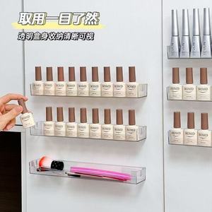 Wall Mounted Nail Polish Storage Rack Rectangle Punch Free One Piece For Beauty Salon Organization - Product Image 2