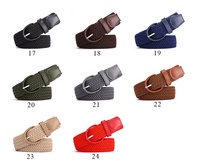 Ceinture unisexe décontractée en toile tressée extensible avec boucle réglable pour pantalons et jeans