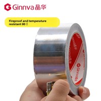 Ruban adhésif en aluminium Ginnva 80 mm, adhésif acrylique simple face, pour l'étanchéité des conduites d'extraction de fumée, réparation des fuites, imperméable, isolation thermique