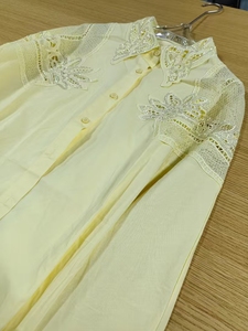 Nuova tendenza 2025 con ricami larghi camicie di cotone Casual camicette da <span class=keywords><strong>donna</strong></span> a manica lunga maglia <span class=keywords><strong>gialla</strong></span> Top abbigliamento <span class=keywords><strong>donna</strong></span> - Product Image 5