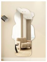 Miroir sur pied en verre pleine longueur en forme d'ours 2025 avec design décoratif pour essayage de vêtements