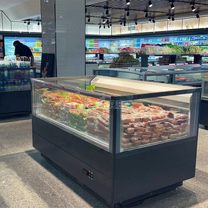 Nhiệt độ kép kính trượt ngực phẳng đảo tủ lạnh tủ lạnh - Product Image 2