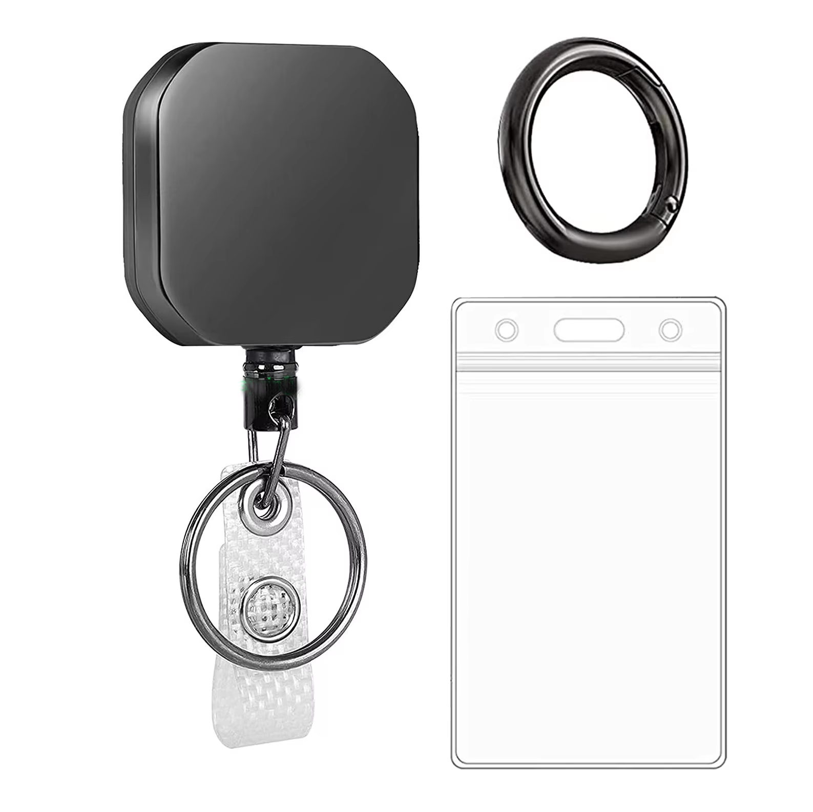 Gray  square badge +id card holder