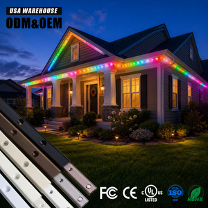 Lumières de Noël sur rail à LED RGB/RGBW programmables de 30 mm, 3 LED, 12V/24V/36V, éclairage ponctuel extérieur permanent pour bâtiments - Product Image 1