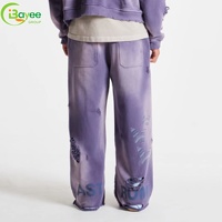Ensemble survêtement 2 pièces streetwear pour homme : sweat à capuche oversize déchiré et pantalon de survêtement délavé personnalisé