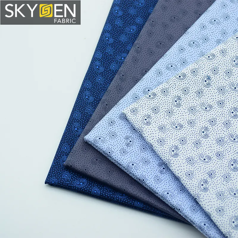 Skygen Sateen silky woven low MOQ print fabric for shirting