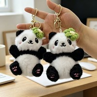 Portachiavi Giocattolo Panda in Peluche Ecologico e Morbido per Feste di Bambini 5-7 Anni