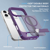 Coque de luxe antichoc double avec support magnétique et chargement sans fil pour iPhone 16 17 18 Pro Max