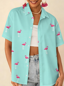 Chemise Hawaïenne Homme Manches Courtes Col V Uni Polyester Décontractée Fermeture Boutons Corne Respirante Vacances d'Été Sans Repassage - Product Image 6