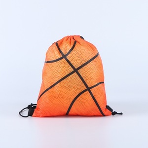 Children's Basketball <b>Drawstring</b> <b>Backpack</b> Orange Sport Bag For Outdoor Activities Unisex Convenient Design - Product Image 4