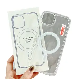 Shockproof Transparent Clear Acrylic magnetic Phone Case For phone Case For Iphone 11 12 13 14 15 pro mini cover case