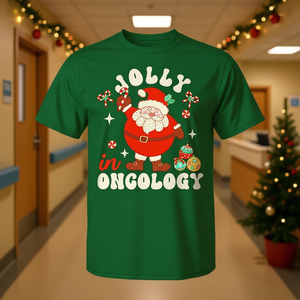 T-shirt de Noël Jolly In Oncology pour infirmières, cadeau de vacances - Product Image 3