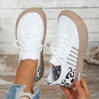 Chaussures de course pour femmes, été, rétro, respirantes, en tricot, avec semelle intérieure en EVA, antidérapantes, amorties