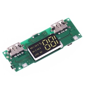 18650 Lithium Battery Charging Module with Digital Display - <b>5V</b> 2.4A/2A/<b>1A</b> Boost Module & Dual <b>USB</b> Outputs - Product Image 3